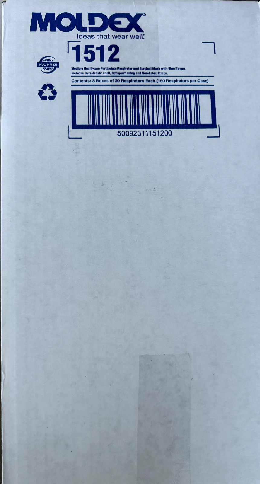 Moldex 1512 N95 Respirators and Surgical Masks,Medium, Exp. 05/2029, Case of 160