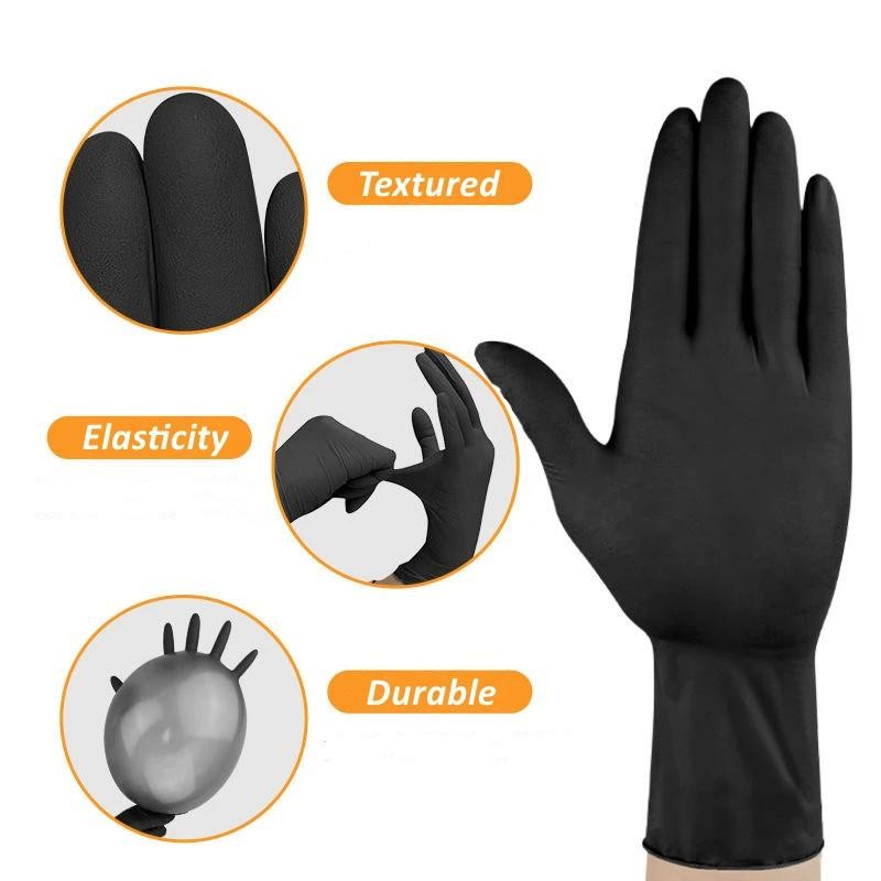 10/20/50/100pcs Black Nitrile Gloves Disposable Latex Free Cleaning Mechanic