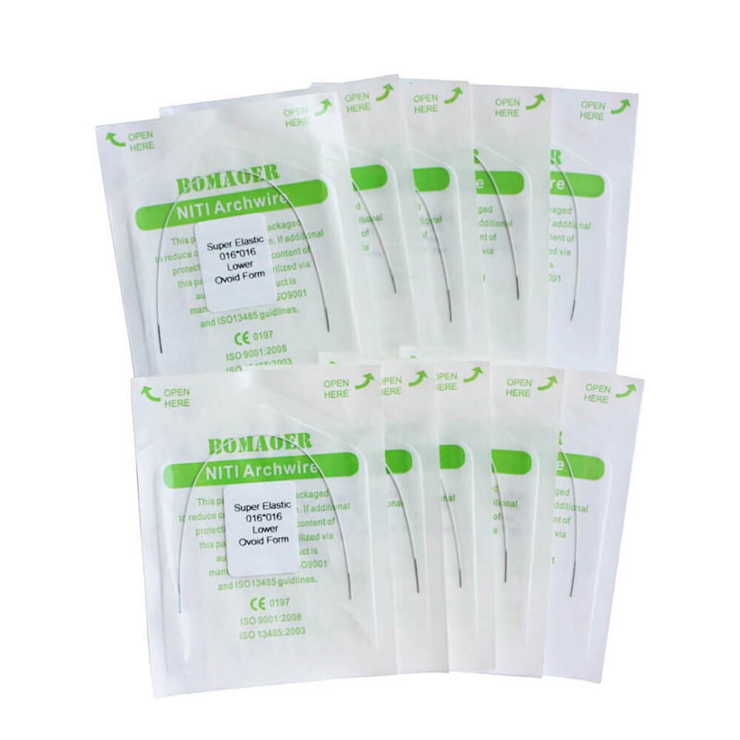 10×Dental Orthodontic Niti Rectangular Arch Wires Tooth Color Coated 16×16Lower
