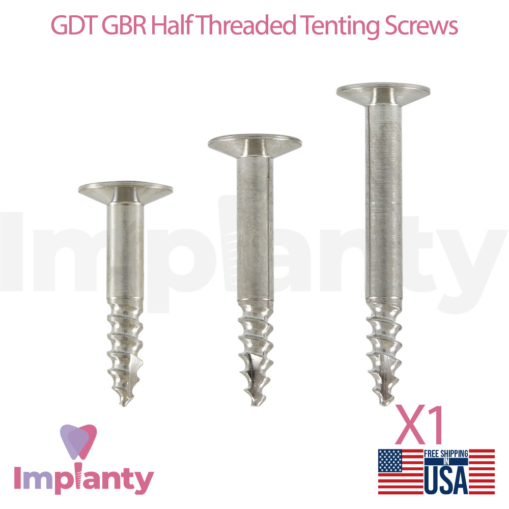 1x GBR Tenting Screw – Half Threaded Titanium Precise Self Drilling Tool