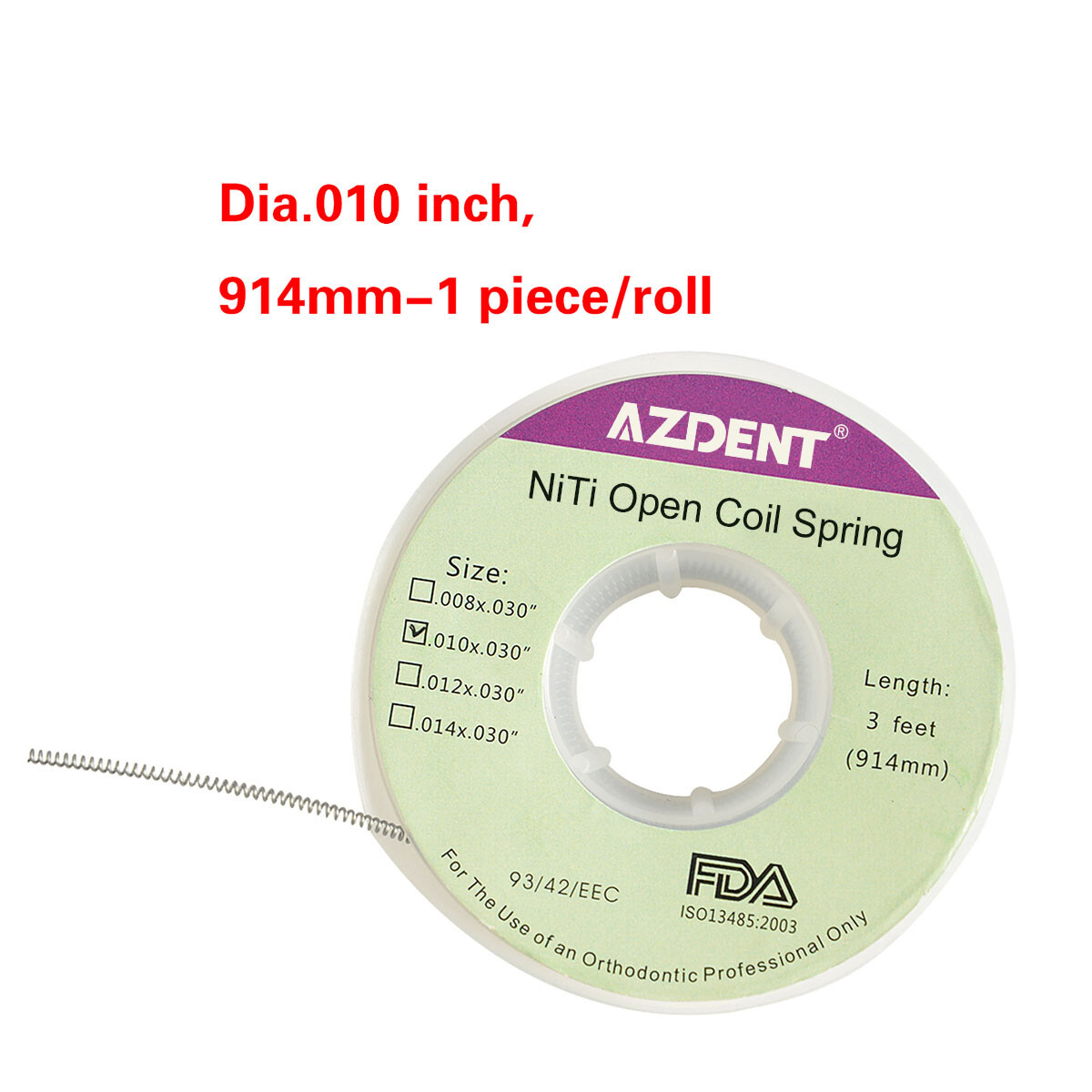 Dental Orthodontic Niti Open Coil Springs Dia.010/012 inch 010/012*030″ 914mm