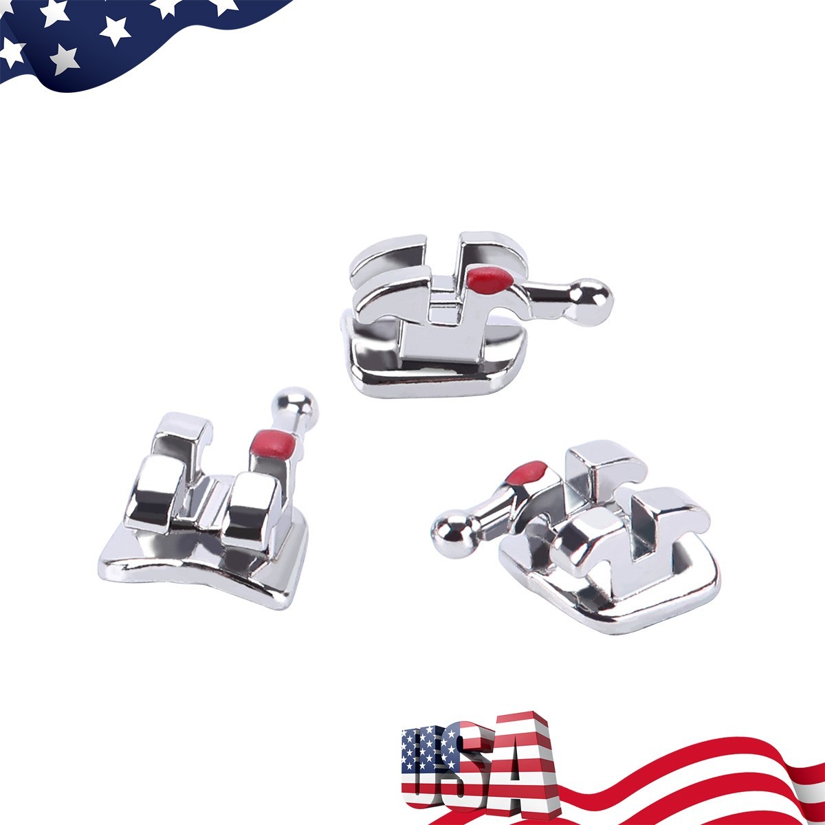 Dental Orthodontic Metal Brackets Braces Mini Roth MBT 022/018 Hooks 345