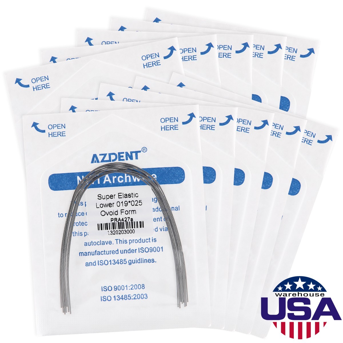 10pcs AZDENT Dental Orthodontic Arch Wires Niti Super Elastic Ovail Round Wire