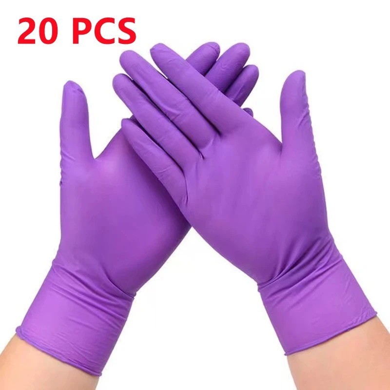 10-100PCS Disposable Purple Nitrile Gloves Latex Free Waterproof Work Gloves