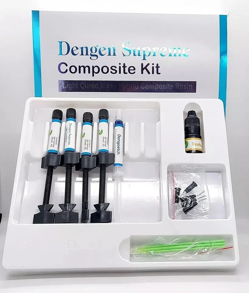Den Gen Universal Kit Nano Resin Composite Kit Dental (4 x 4gm) II Free Ship