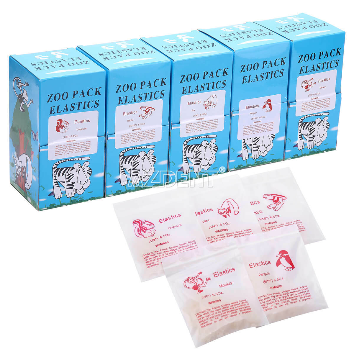 6.5OZ 1/8 3/16 1/4 5/16 Dental Rubber Bands Elastics Orthodontic Braces 5000 Pcs