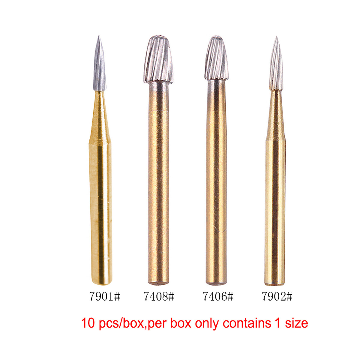 Dental Trimming/Finishing FG Gold Burs Tungsten Carbide For High Speed Handpiece