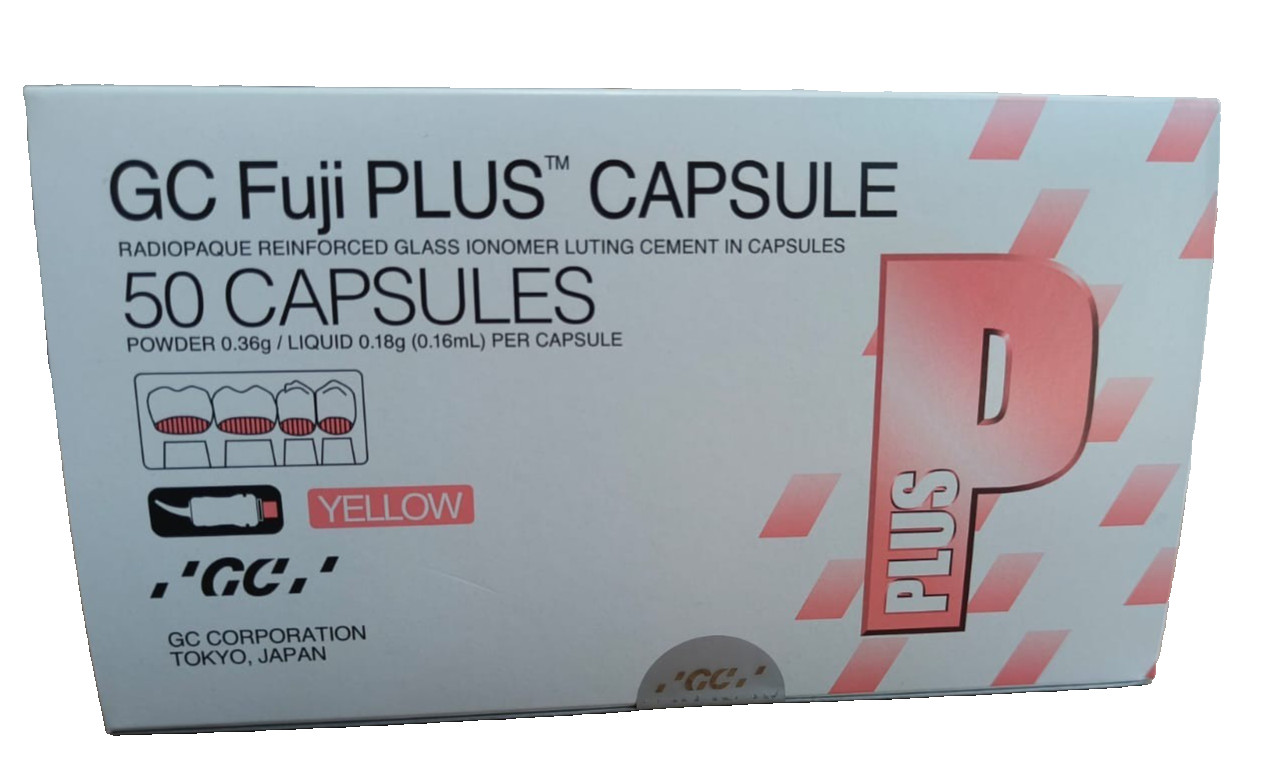 GC Fuji PLUS Yellow Capsules 50pk Radiopaque Luting Cement Fast Free Ship