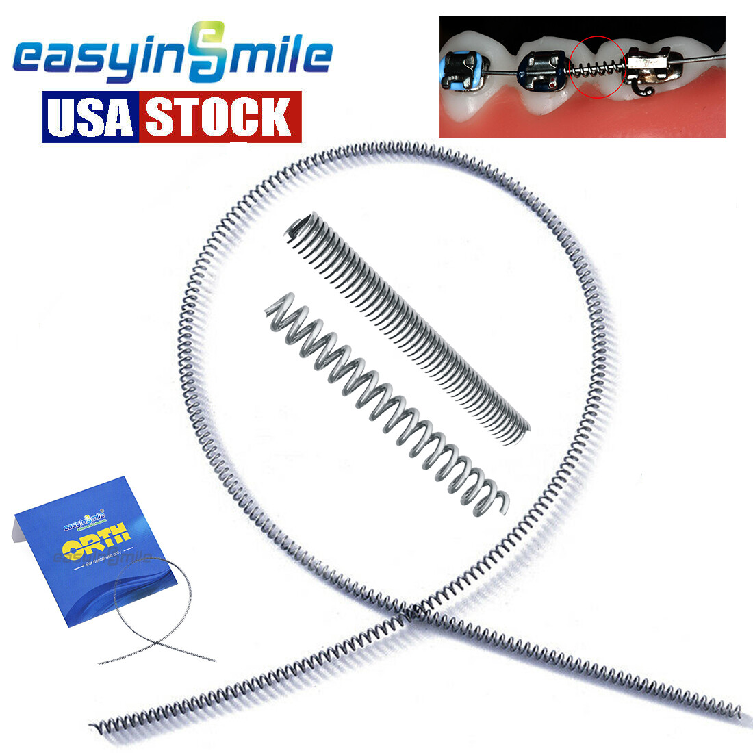 2Pcs/1PACK Dental Orthodontic Closed Coil Spring Anterior Niti Open Close Coil