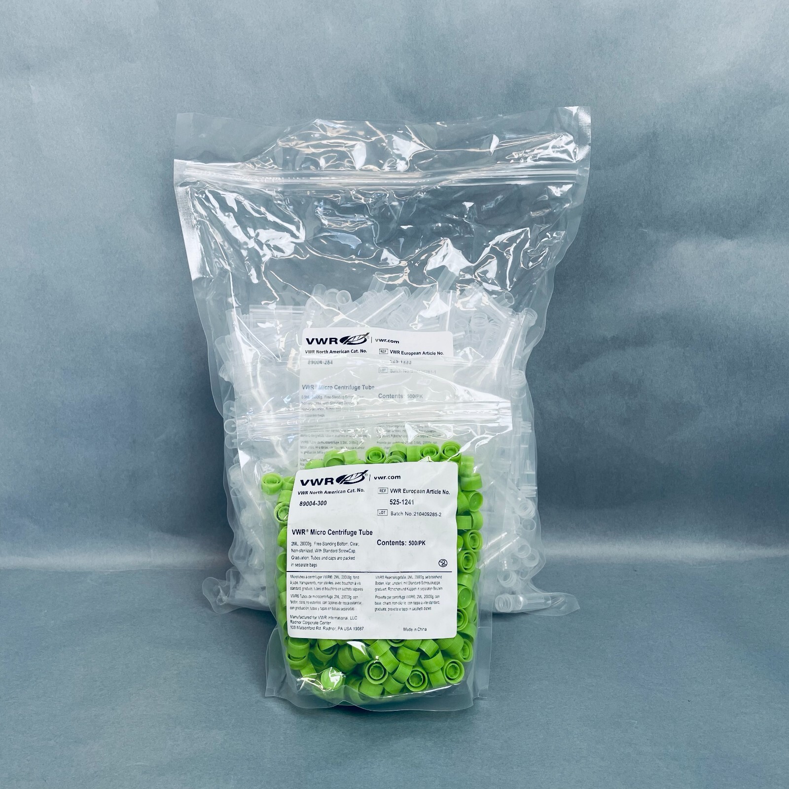 VWR Centrifuge Tube 1.5 ml with Green Screw Cap Skirted Pack of 500 Tubes