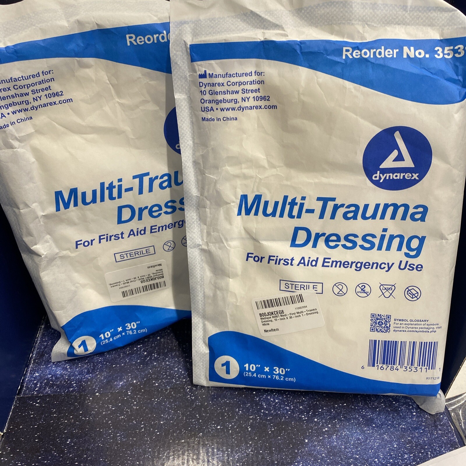 Dynarex One Sterile 10″ x 30″ (25.4cm x 76.2cm) Multi Trauma Dressing 3531