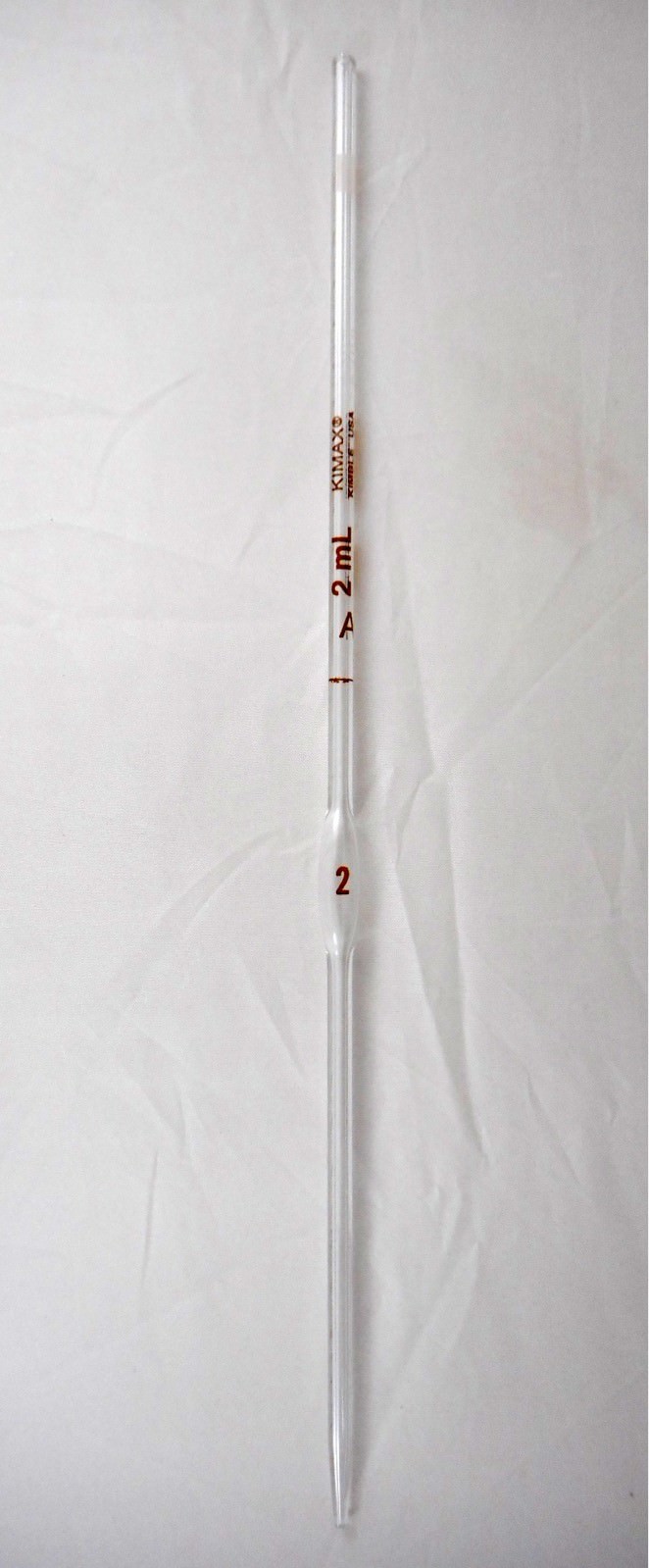 KIMAX Glass Class A 2mL TD Reusable Bulb Volumetric Pipette Pipet 37004-2