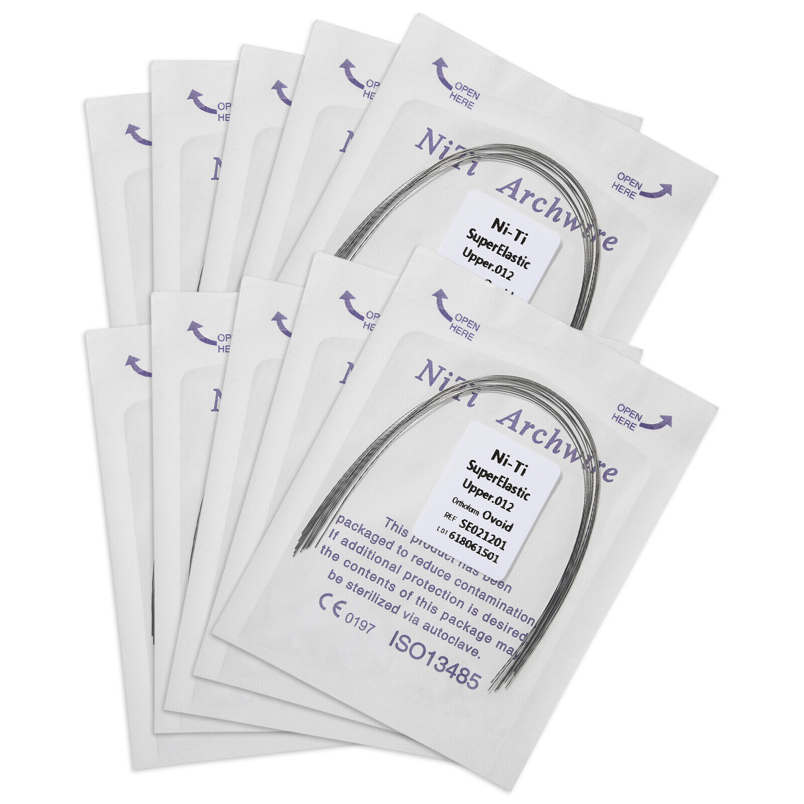 10 Pcs/Pack Dental Orthodontic Round Super Elastic NiTi Arch Wire Ovoid All Size
