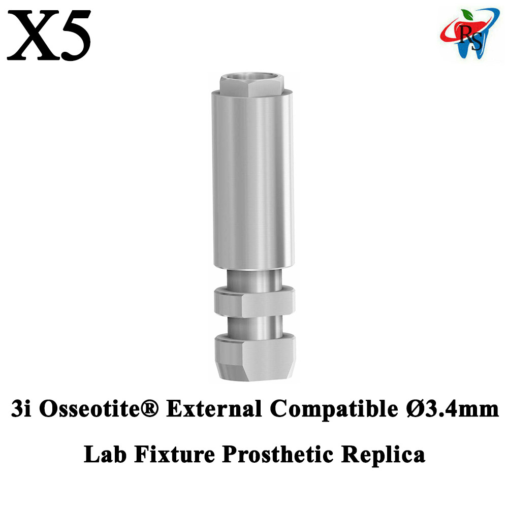 5x 3i Osseotite® External Compatible Ø3.4mm Analog Lab Fixture Replica