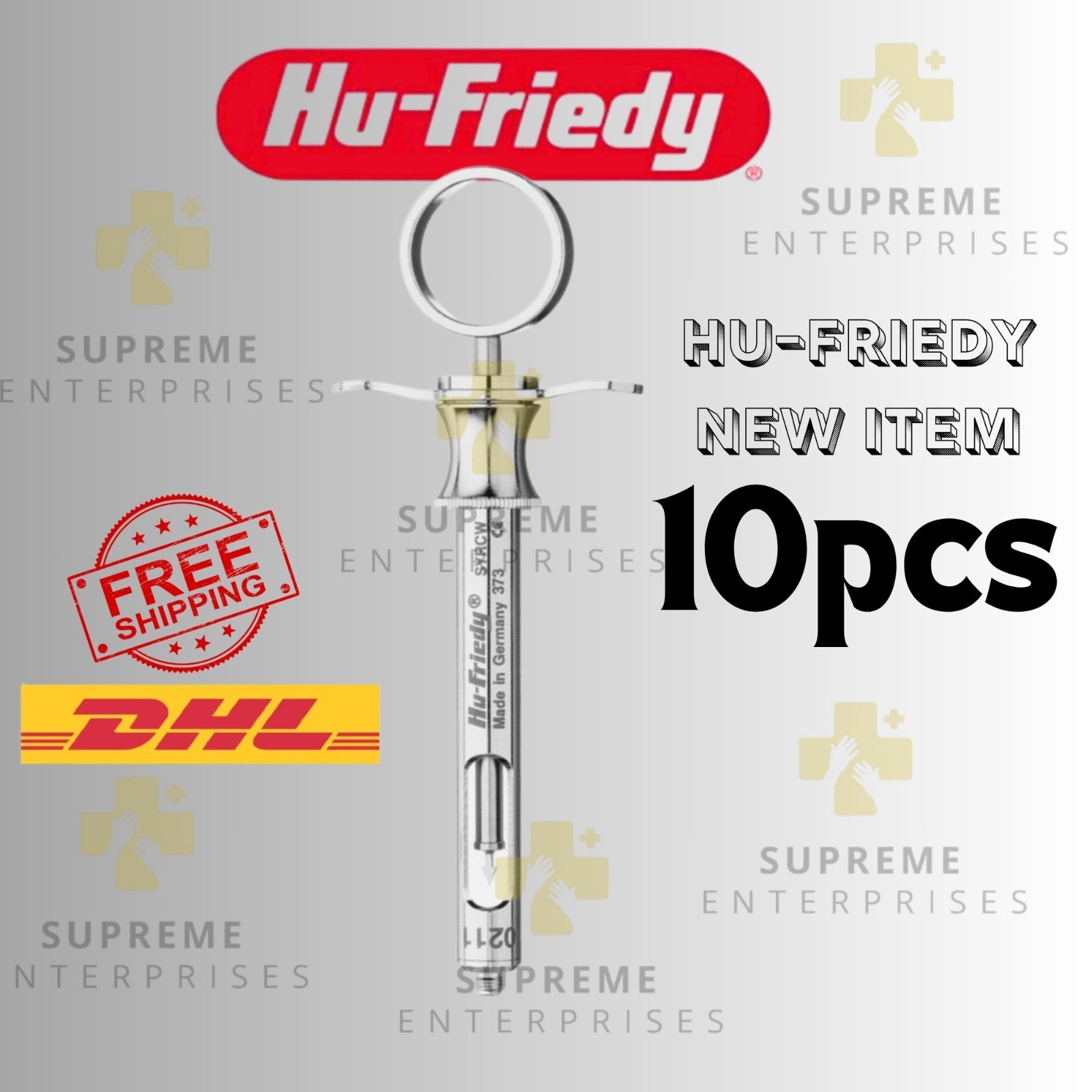 Lot of 10 pcs Hu-Friedy Type CW Aspirating Anesthetic Syringe SYRCW