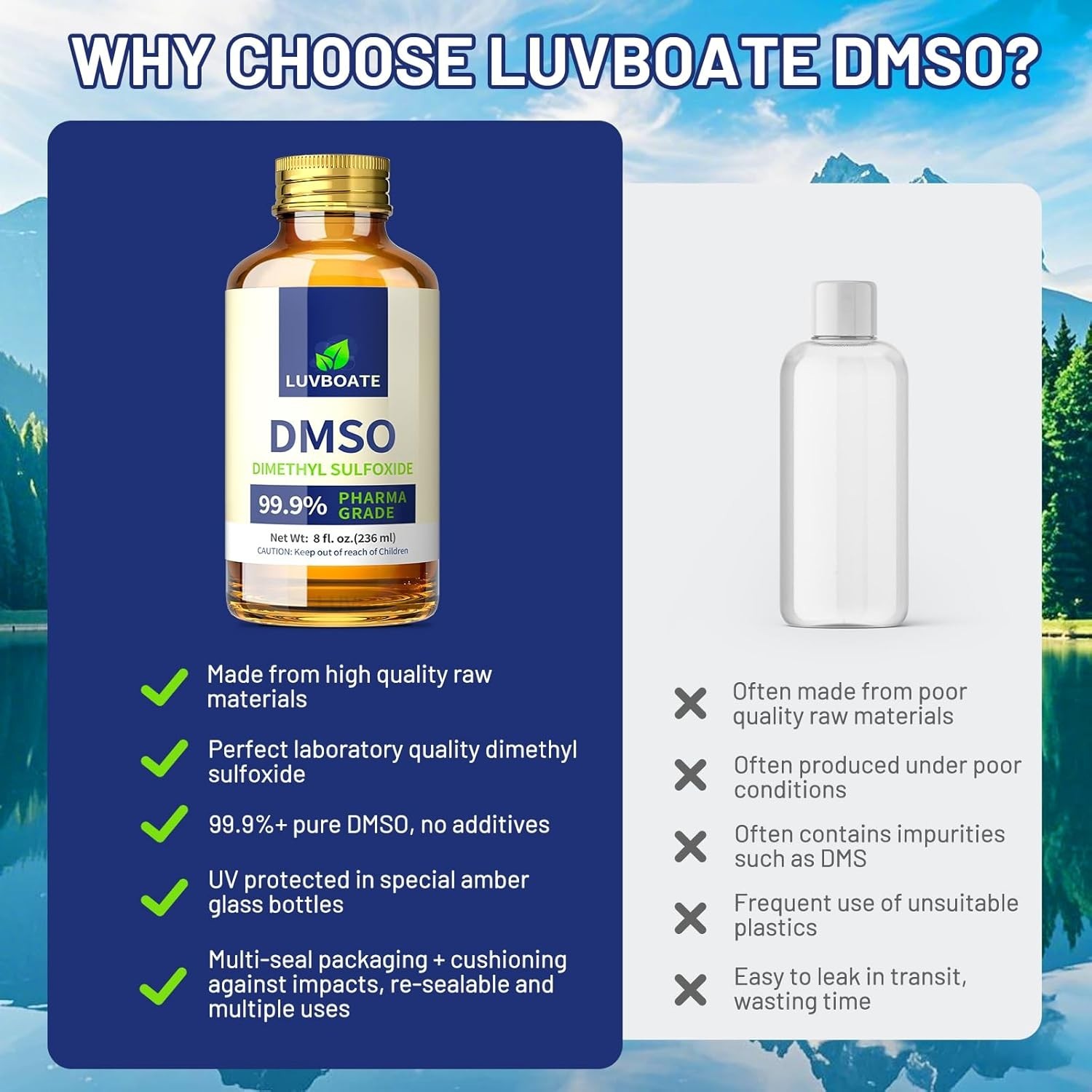 DMSO 99.9% Pharma Grade, Pure Liquid Dimethyl Sulfoxide 16 fl.oz in Glass Bot…