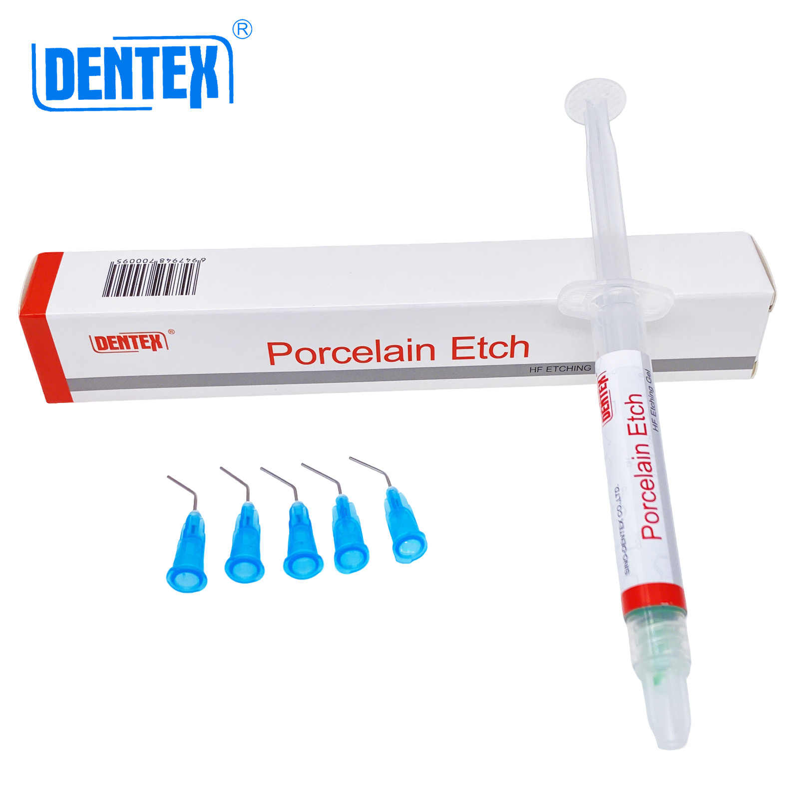Dentex Dental Etch Porcelain Etch Gel 9.5% Hy drofluoric Acid Etchant 2.5ml