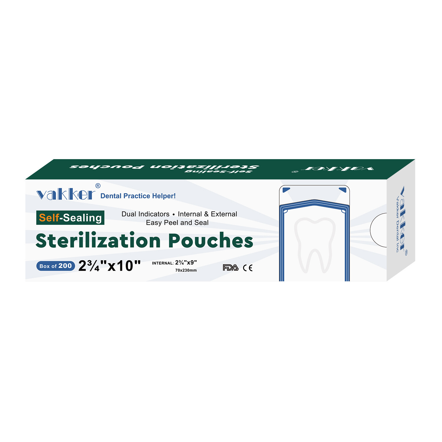 2.75″ x 10″ Dental Self Sealing Sterilization Pouches Autoclave Sterilizer Bag