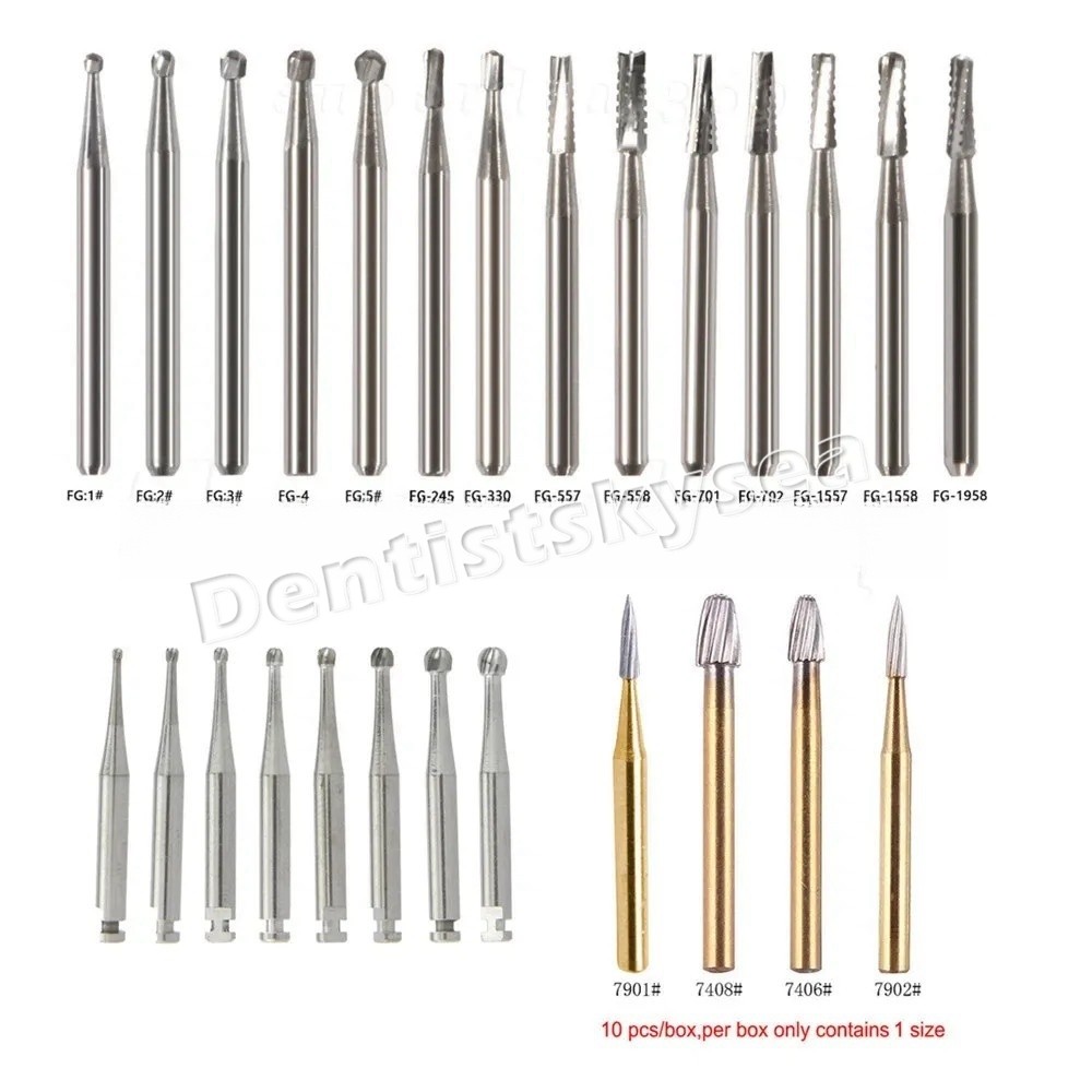 Dental Tungsten Carbide Steel Burs Drills for High/Low Speed Handpiece FG RA HP