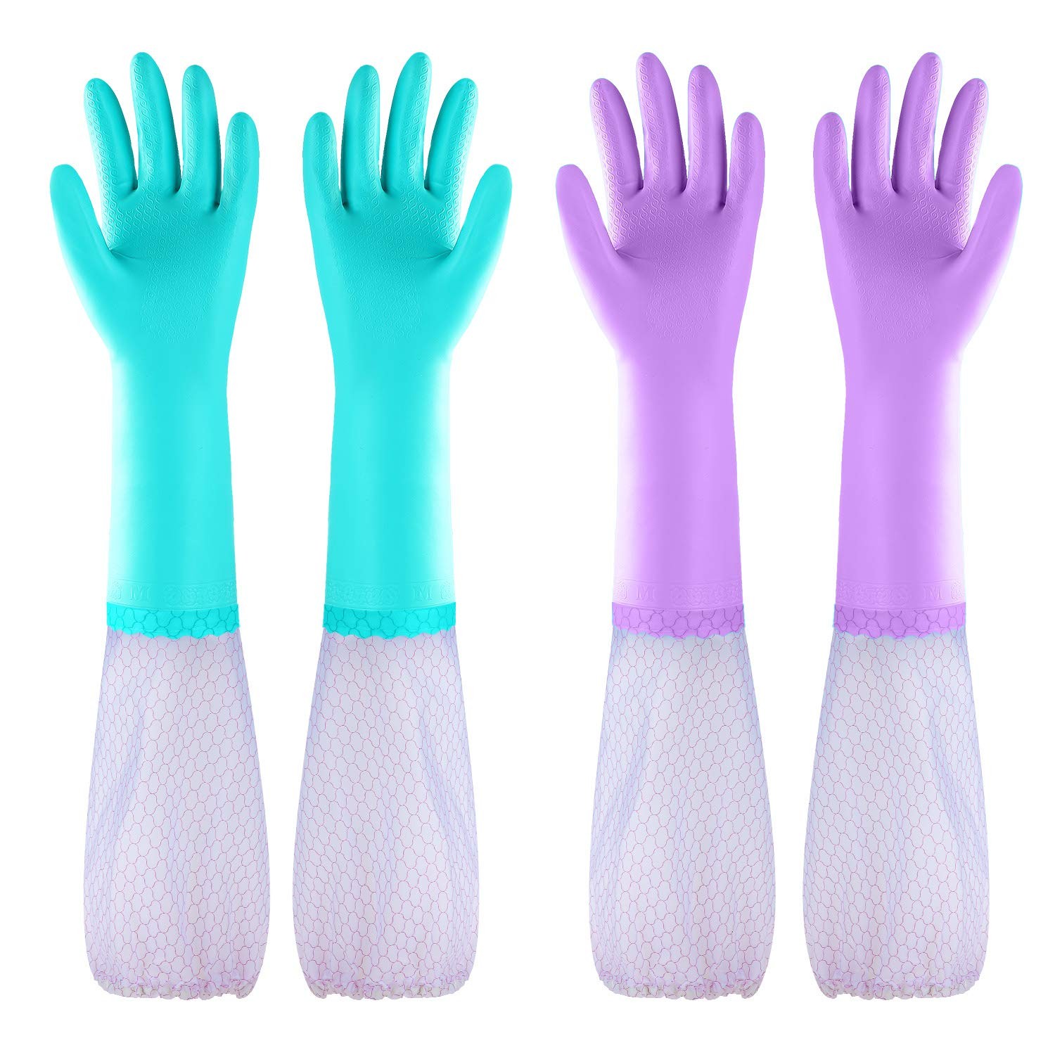Elgood Reusable Long Sleeve Dishwashing Cleaning Gloves with Latex Free,Cotto…