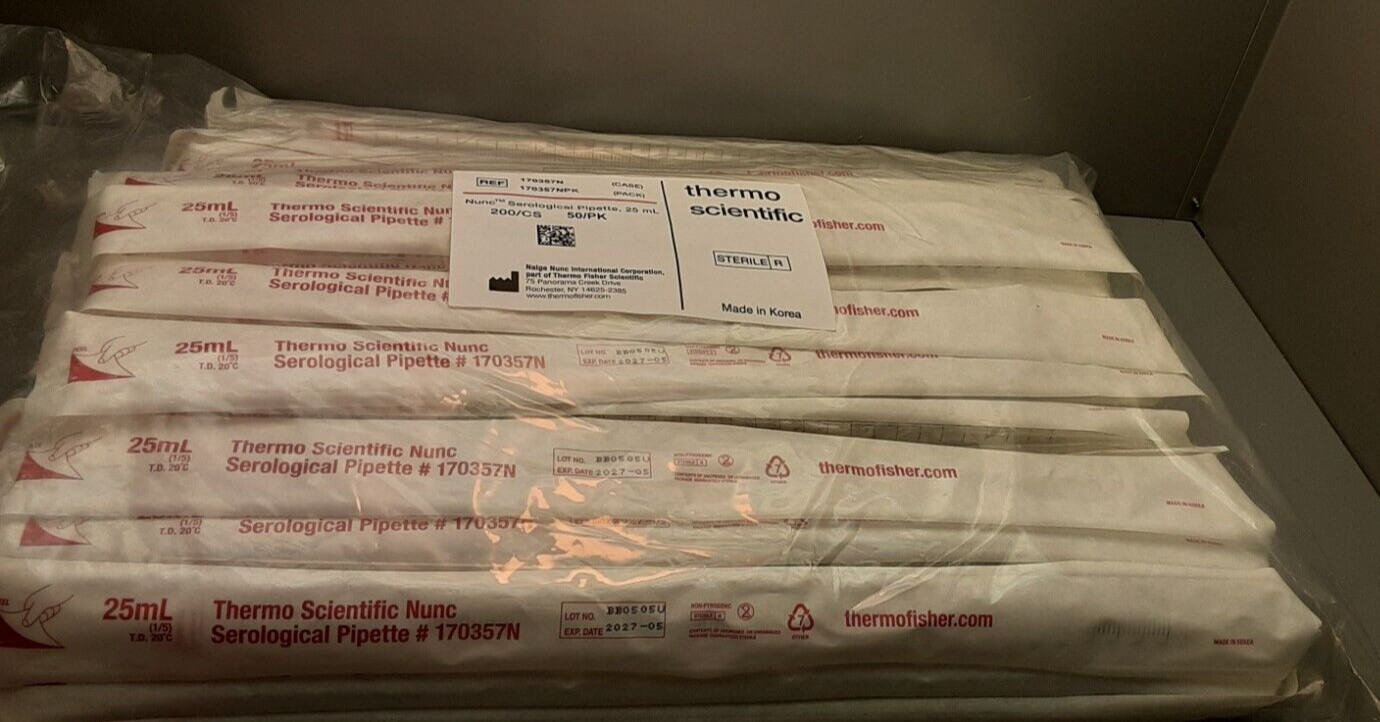 Thermo Scientific Nunc 25ml Serological Pipette (Bagof 50) 170357NPK Exp. 2027
