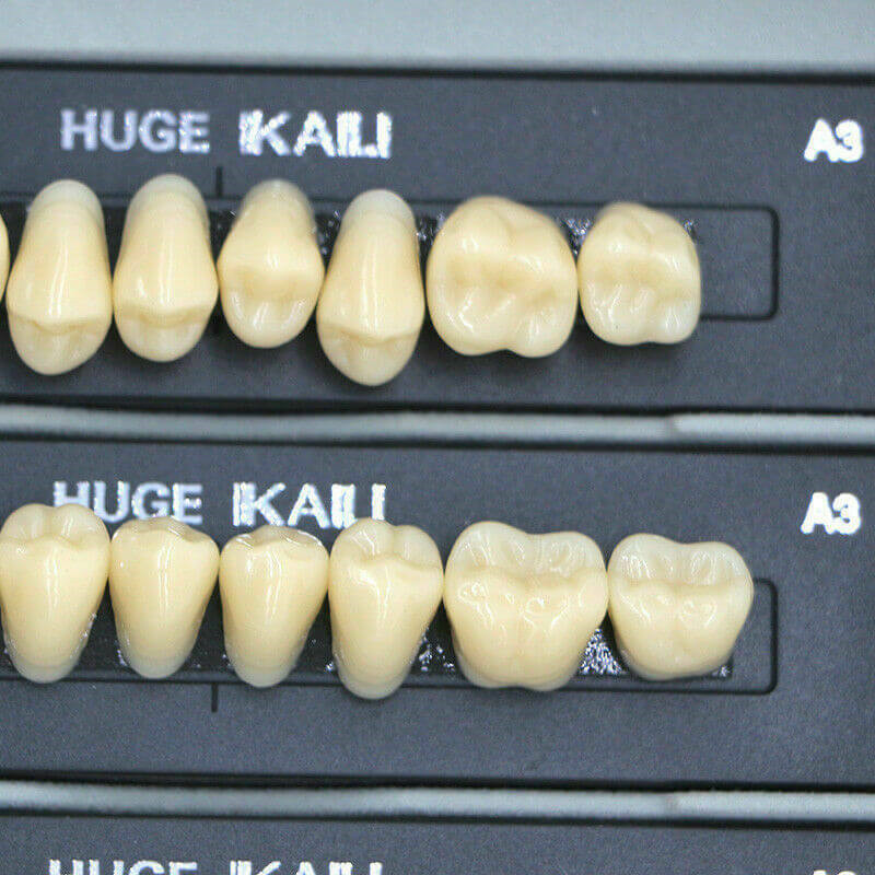 Dental Synthetic Polymer Resin TeethHUGE KAILI A2 A3 A3.5 8 sizes 112Pcs/Pack