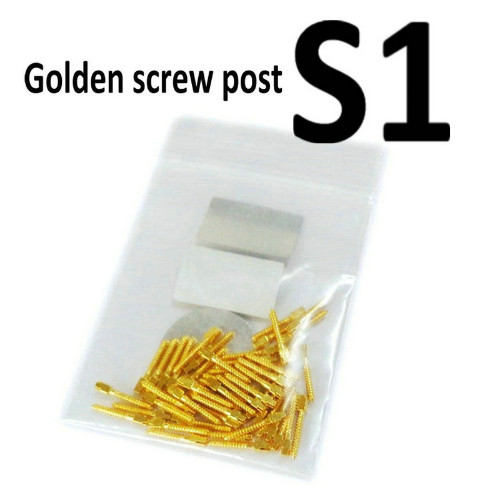 30 Pcs Dental Screw Post 24K Gold Plated Conical Refills S/M/L/XL For Root Canal