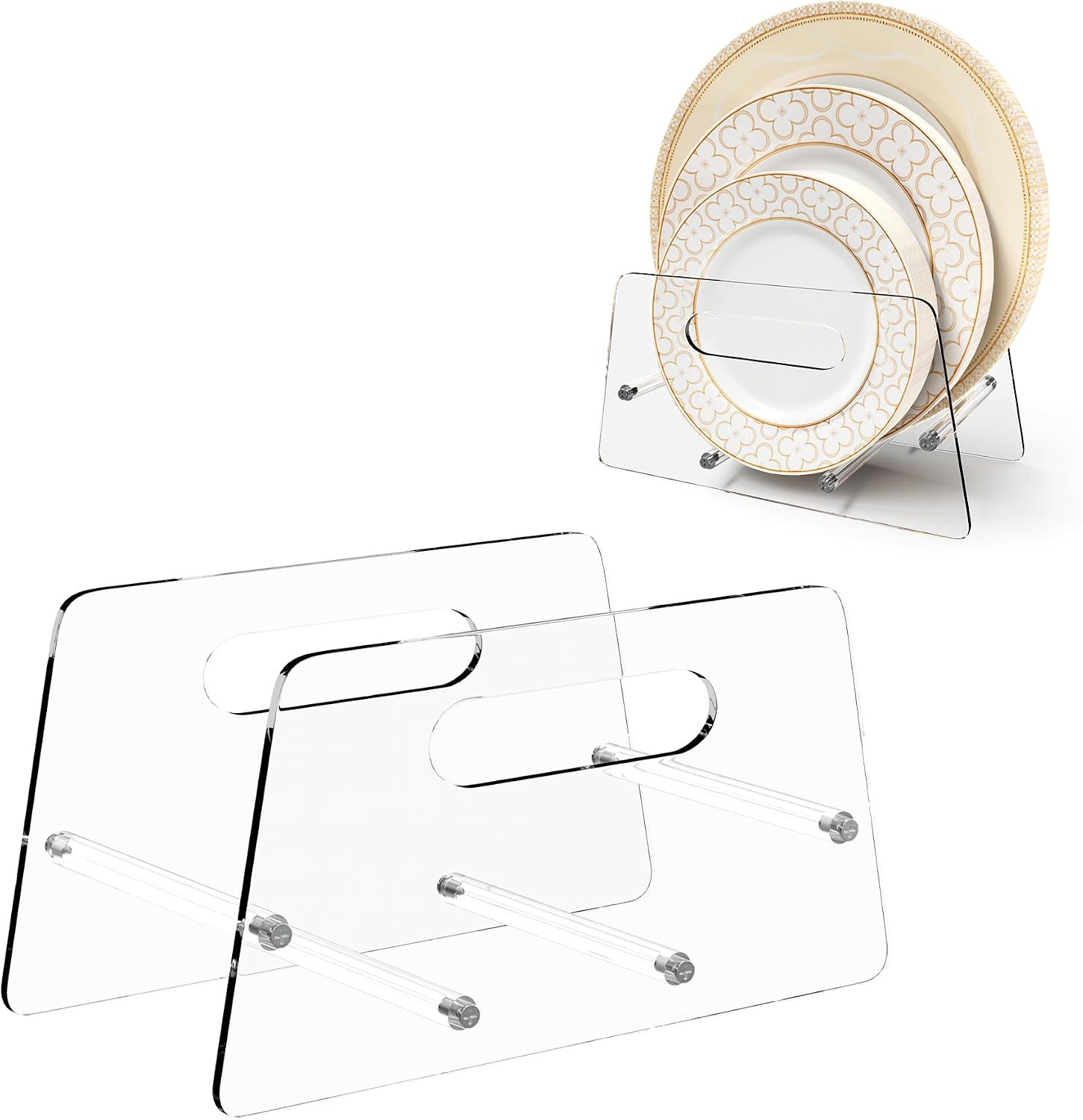 Acrylic Disposable Plate Dispenser, Clear Plate Dispenser for 5-12 Inches Paper