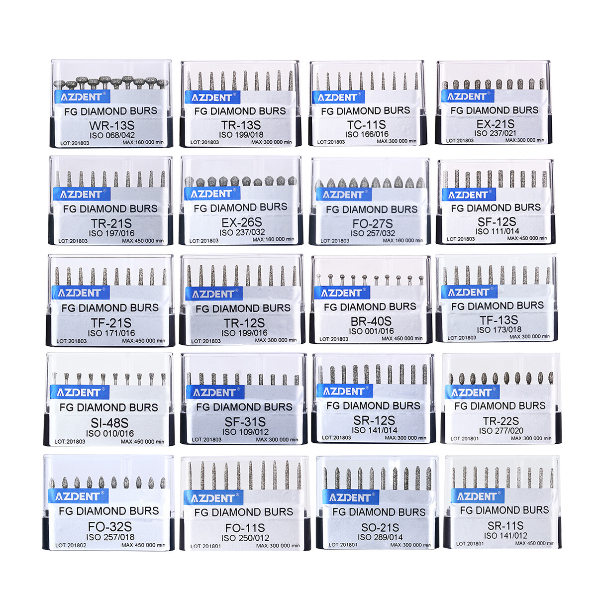 AZDENT Dental Super Coarse Diamond Burs FG Drills for High Speed Handpiece