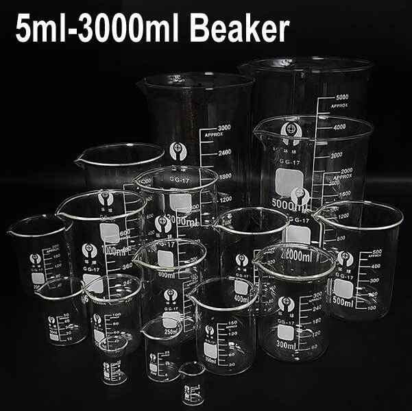 5ml – 3000ml Lab Borosilicate Glass Beaker Hight Chemistry stability Glassware