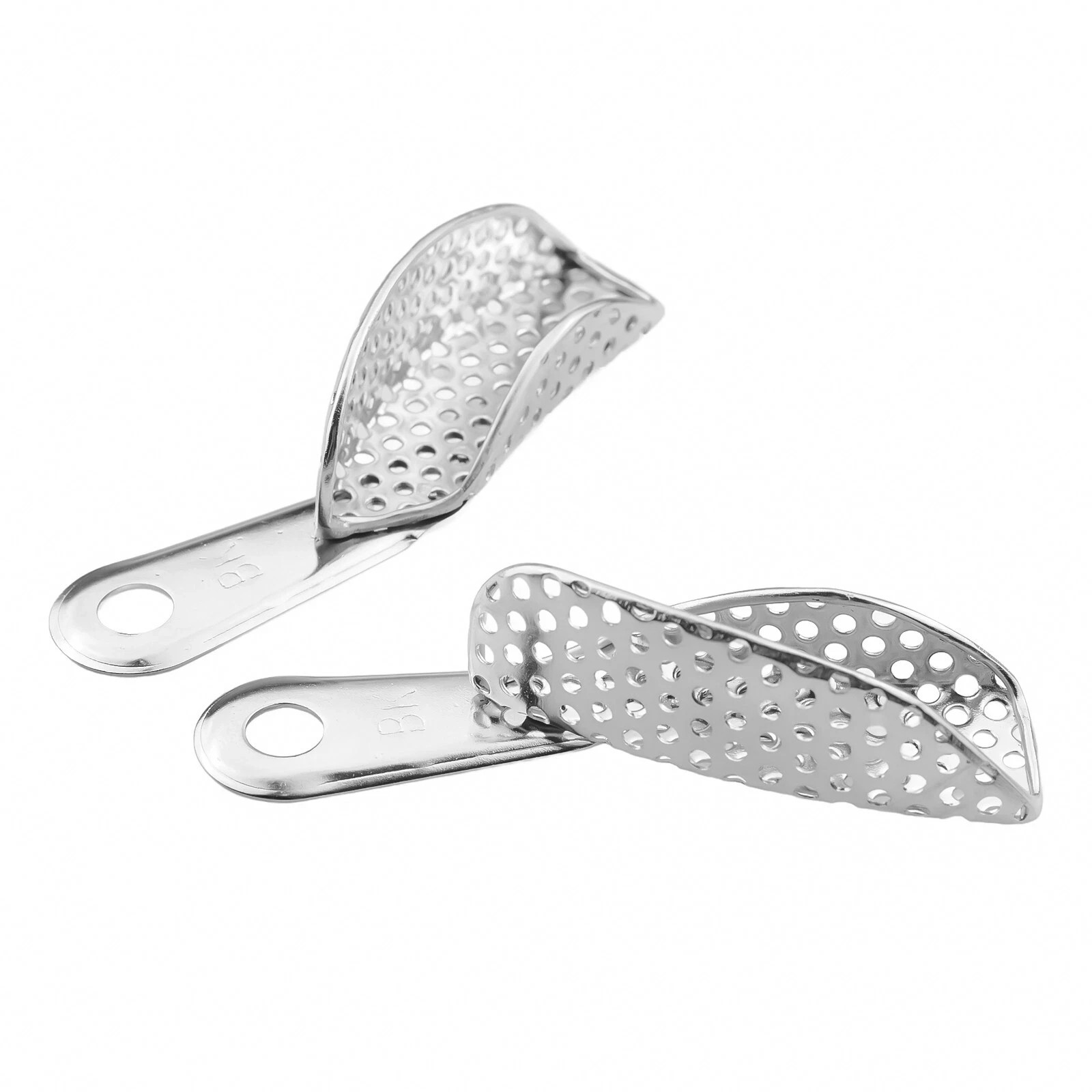 Dental Stainless Steel Metal Impression Trays Partial Set Perforated Quadrant