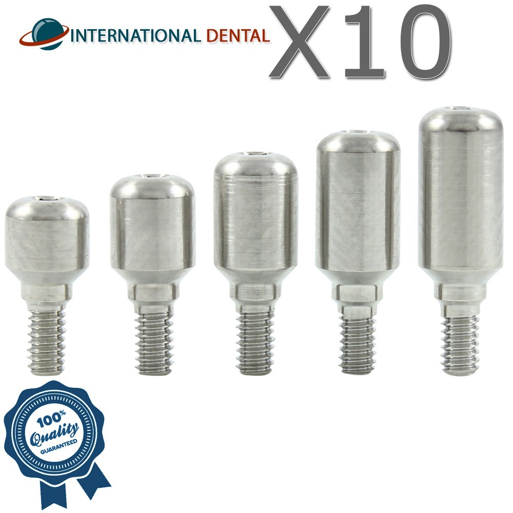 10 Dental Fixture Titanium Healing Cap Narrow Platform Ø3.8mm Int Hex 2.42mm