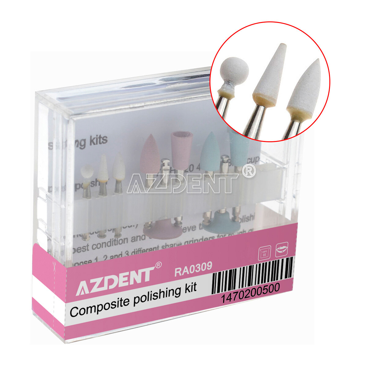 Dental Composite Polishing kit Polisher Burs F Low Speed Contra Angle Handpiece