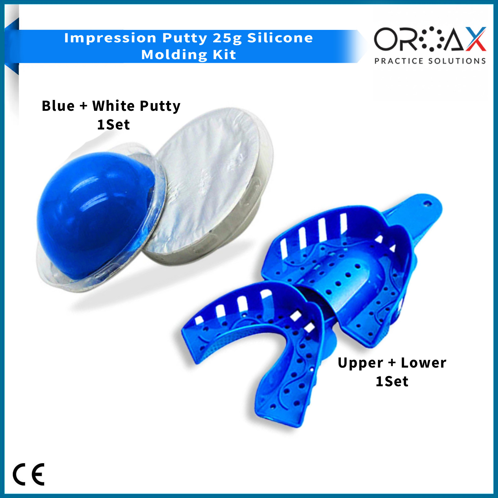 Dental Hydrophilic Impression Putty with Large Upper & Lower Trays Firm Molding