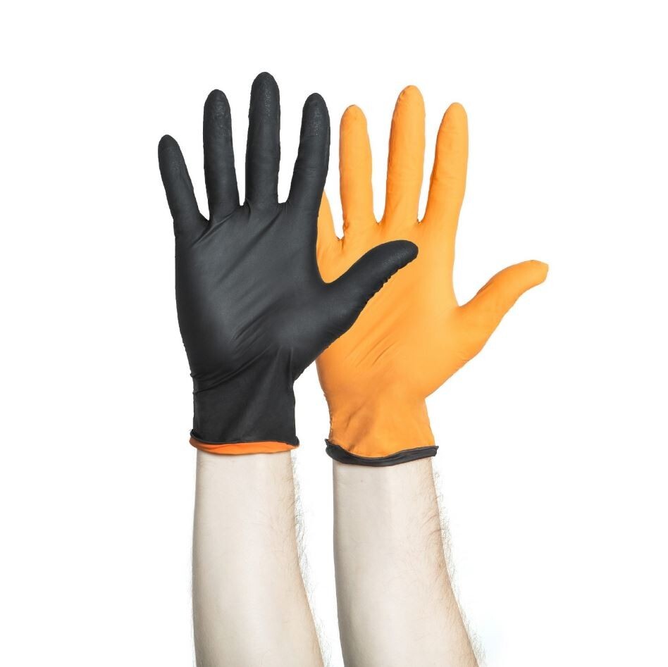 *450-Pieces* Halyard Black-Fire PF Nitrile Medical Exam Gloves Small 44756