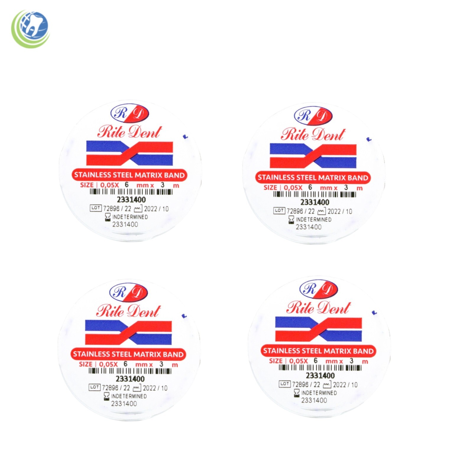 4 X Dental Matrix Bands Rolls 1/4″ (6mm) Stainless Steel 10 feet each roll