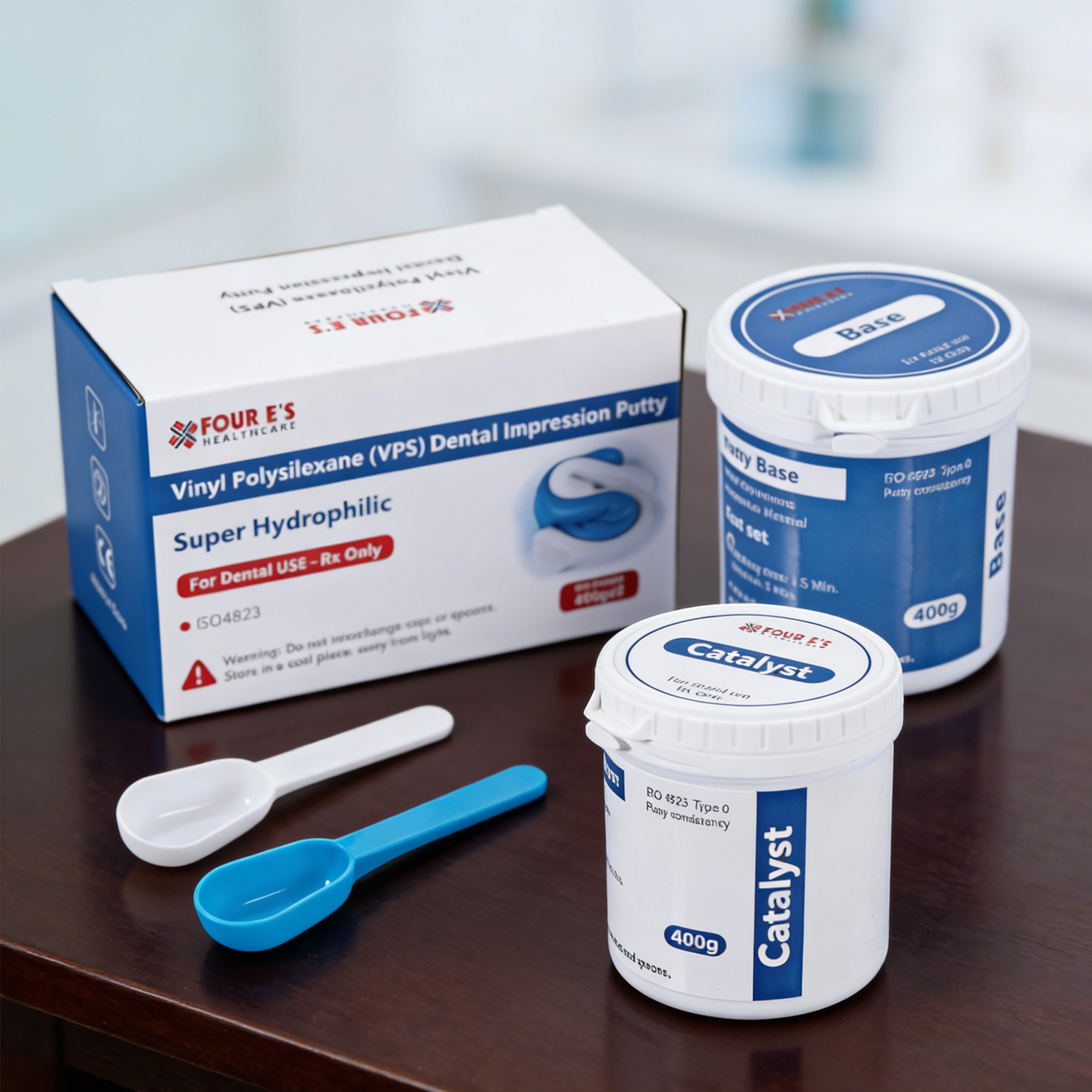 Dental Putty Fast Set VPS Dental Impression Material (400g Base & 400g Catalyst)