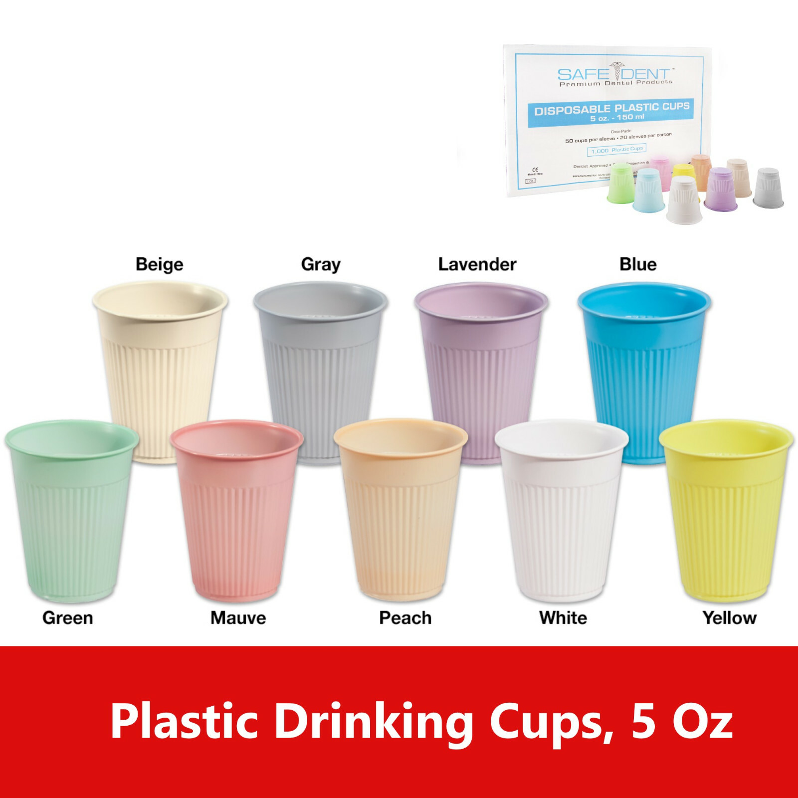 Dental Office Patient Medical Cups 5 oz Plastic Drinking Disposable 100-5000 Cup
