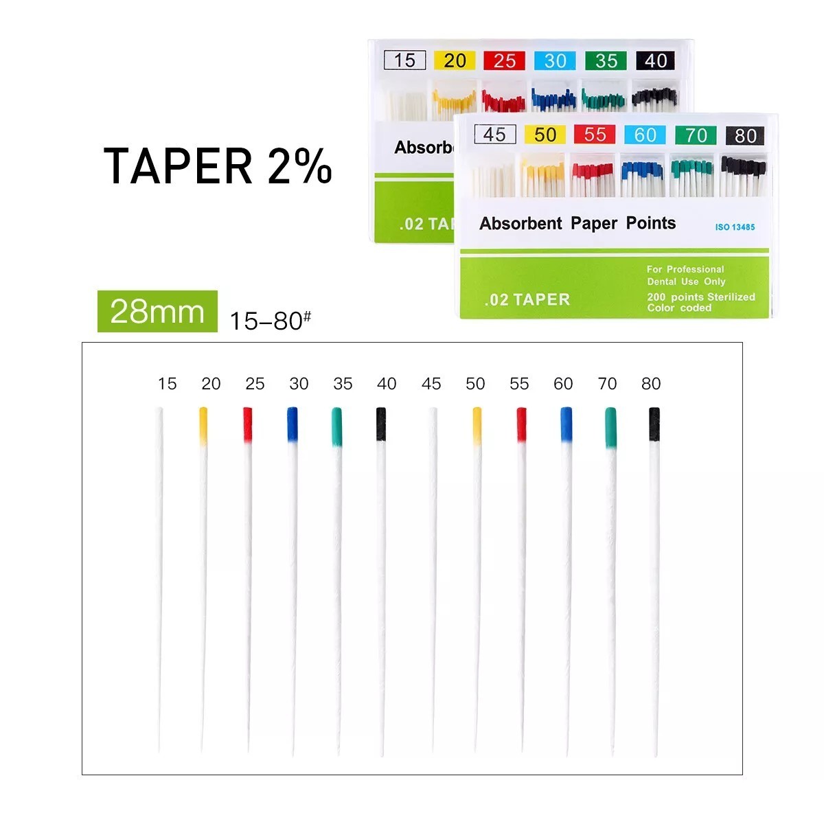 Dental Gutta Percha Points Endodontic .02.04.06 Taper for Root Canal 15-40/40-80