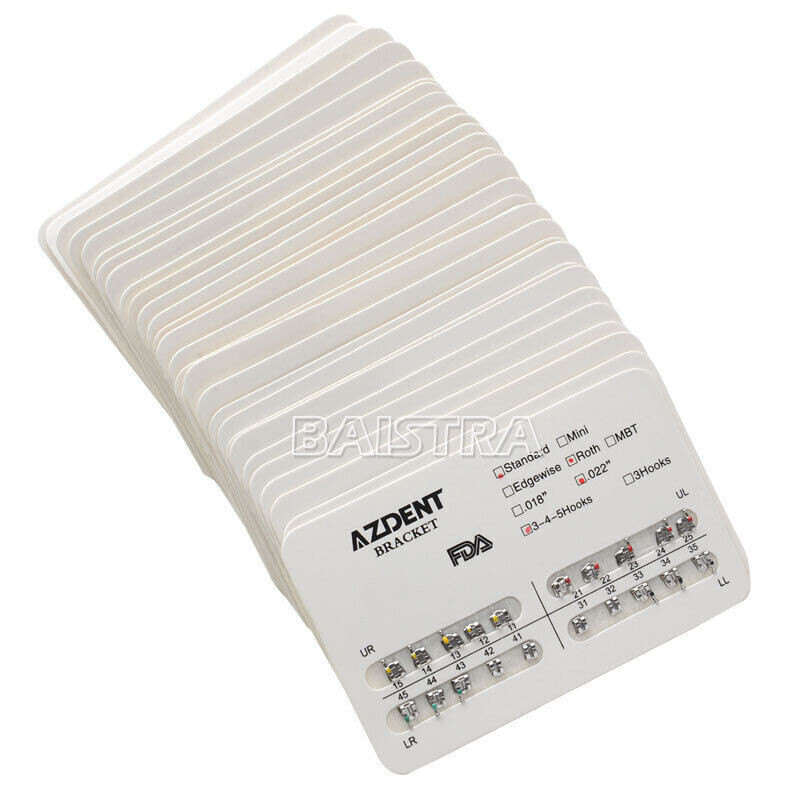 AZDENT Dental Orthodontic Brackets Brace Mini Standard Edgewise Roth MBT 018 022