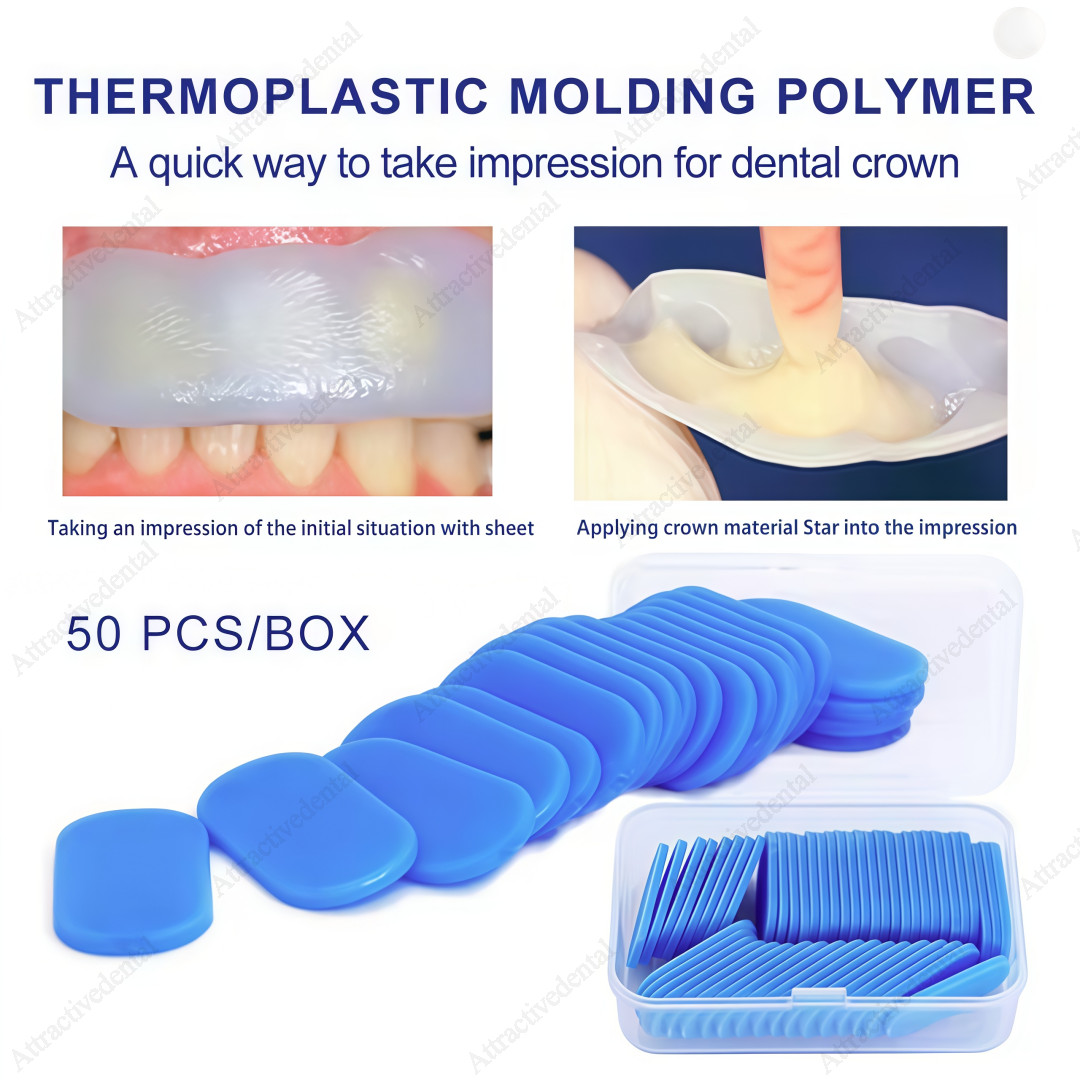 Dental Blue Temp Tabs Thermoplastic Impression Quick Bite Registration 50Pcs USA