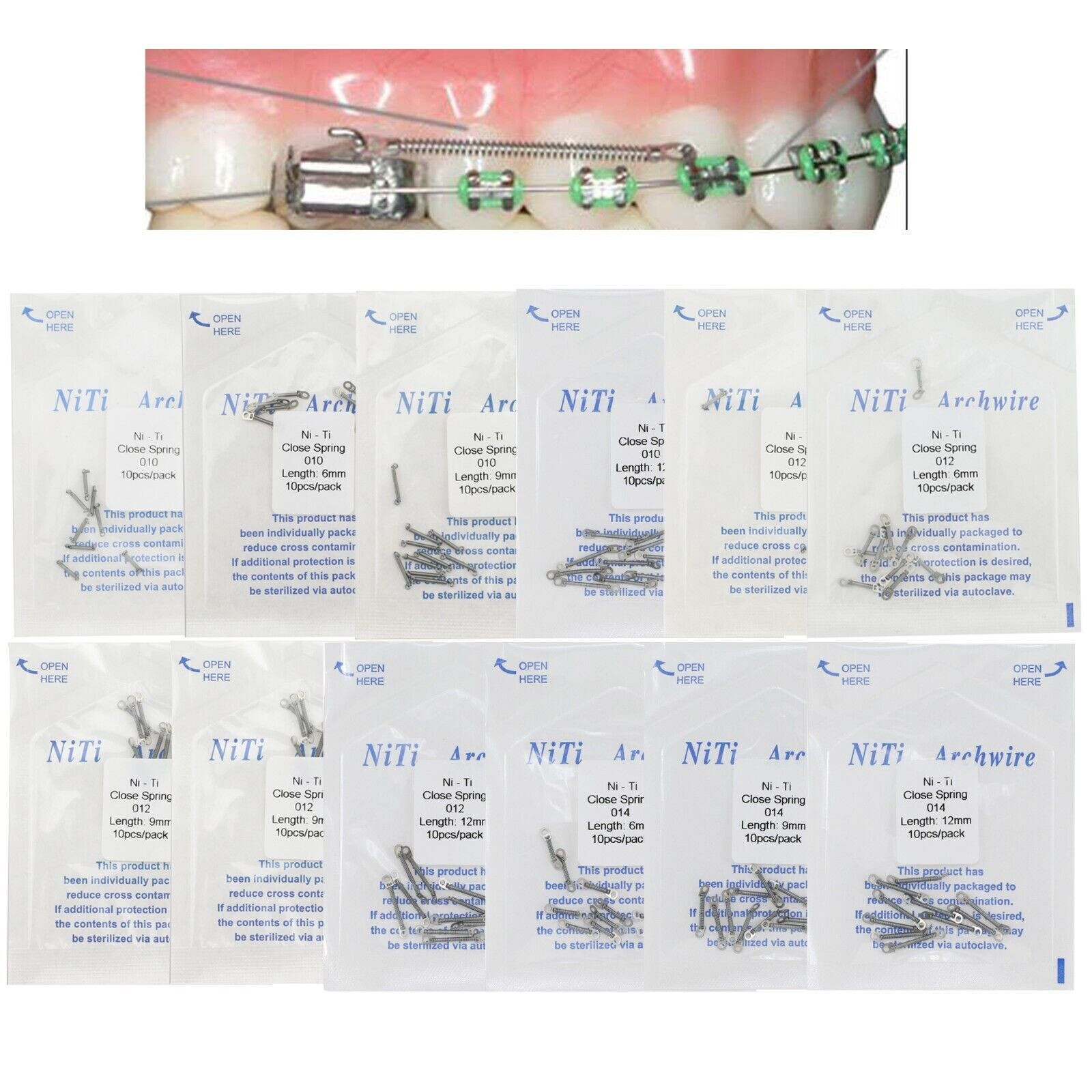 Dental Orthodontic Niti Alloy Open Coil Spring Closed Coil Spring Open & Closed