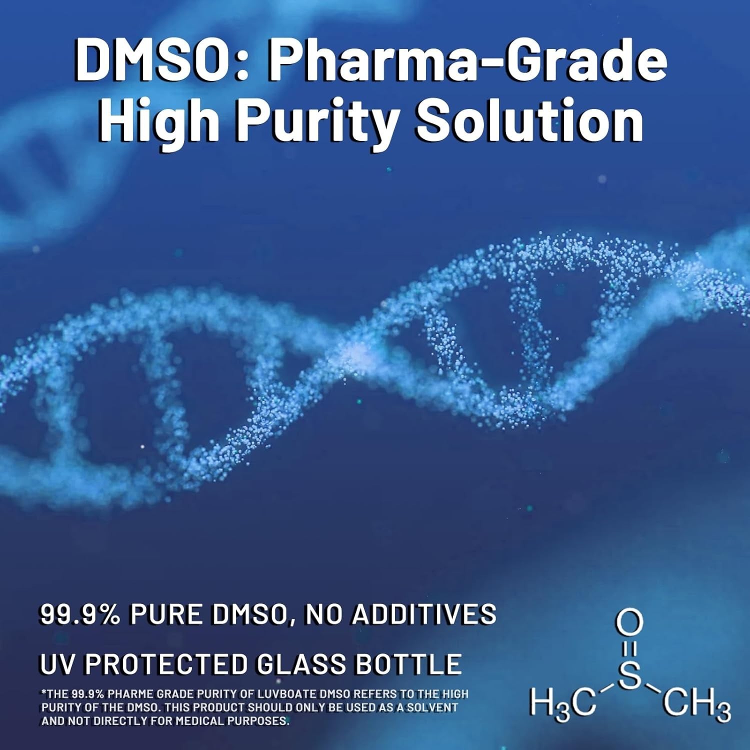 DMSO 99.9% Pharma Grade, Pure Liquid Dimethyl Sulfoxide 16 fl.oz in Glass Bot…