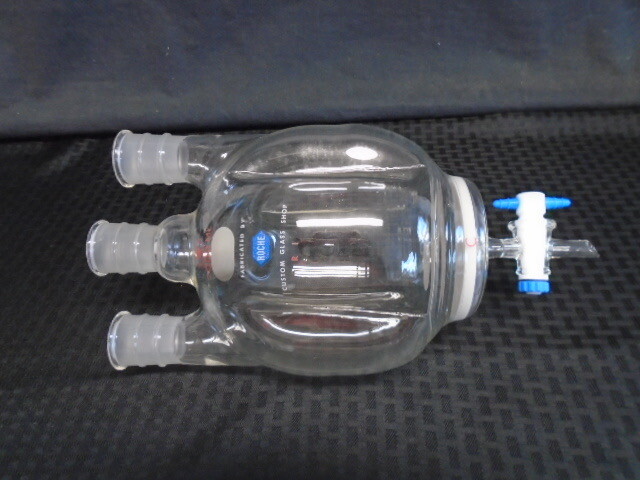ROCHE ACE Glass 2000mL 29/42 3-Neck Fritted Morton Indented Reaction Vessel