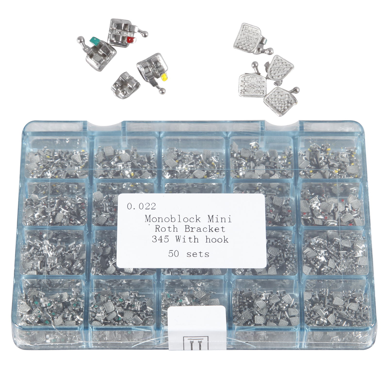 50 Sets Dental Orthodontics Monoblock Brackets Metal MINI Roth.022 345 Hooks