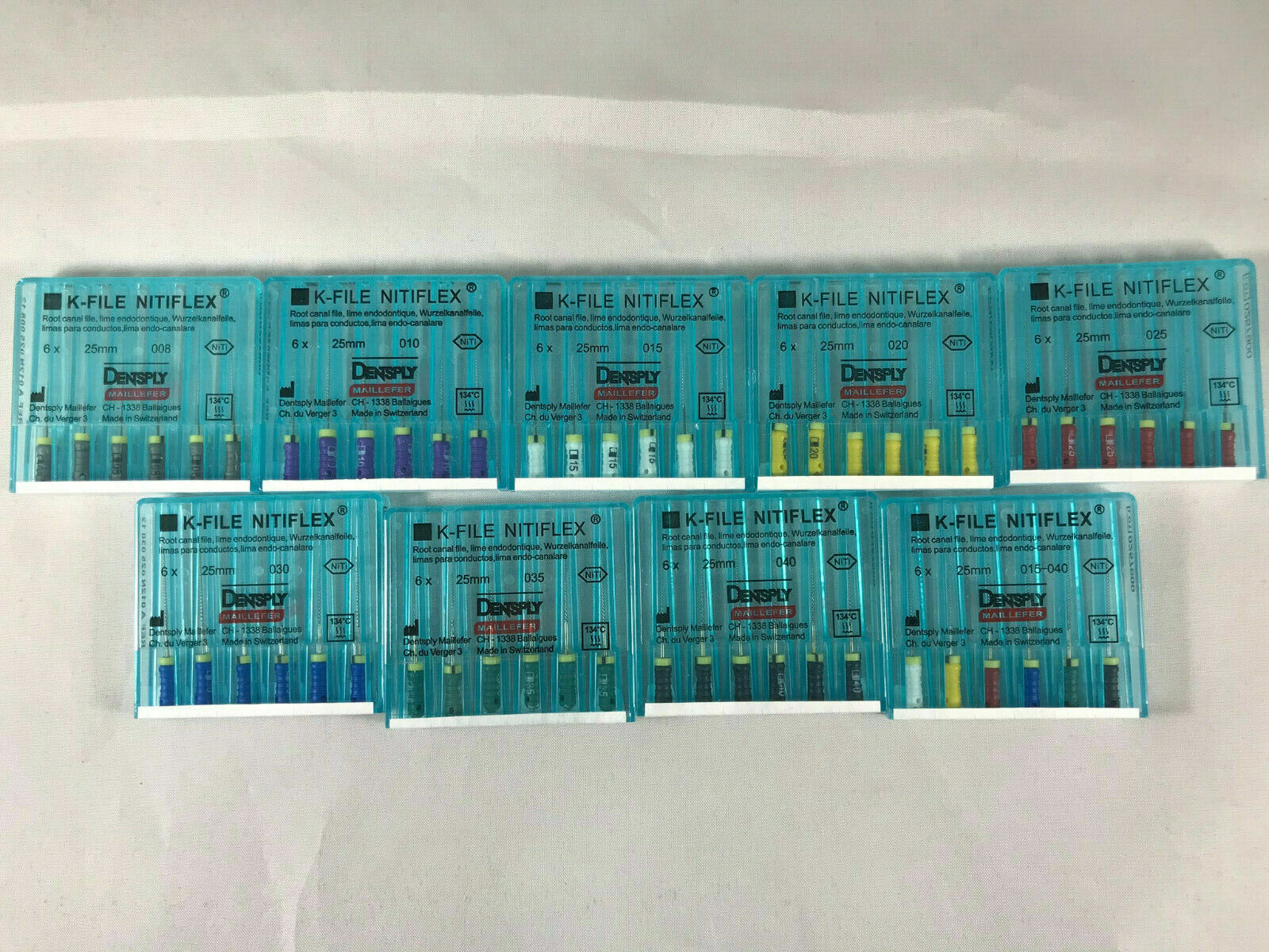 Dentsply Maillefer K-file Endodontic NiTiFlex steel 25mm All sizes 30 files/pk