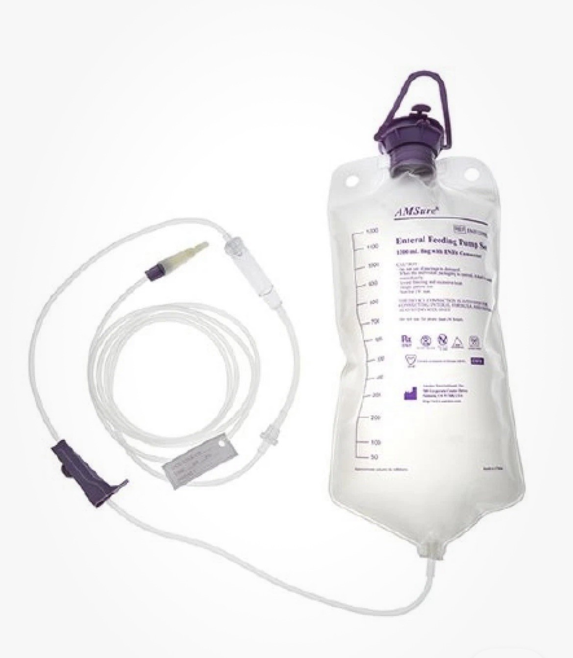 Amsino AMSure ENFIT Feed Bag (3 Sets) 1200mL Exp 03/2030 SEALED