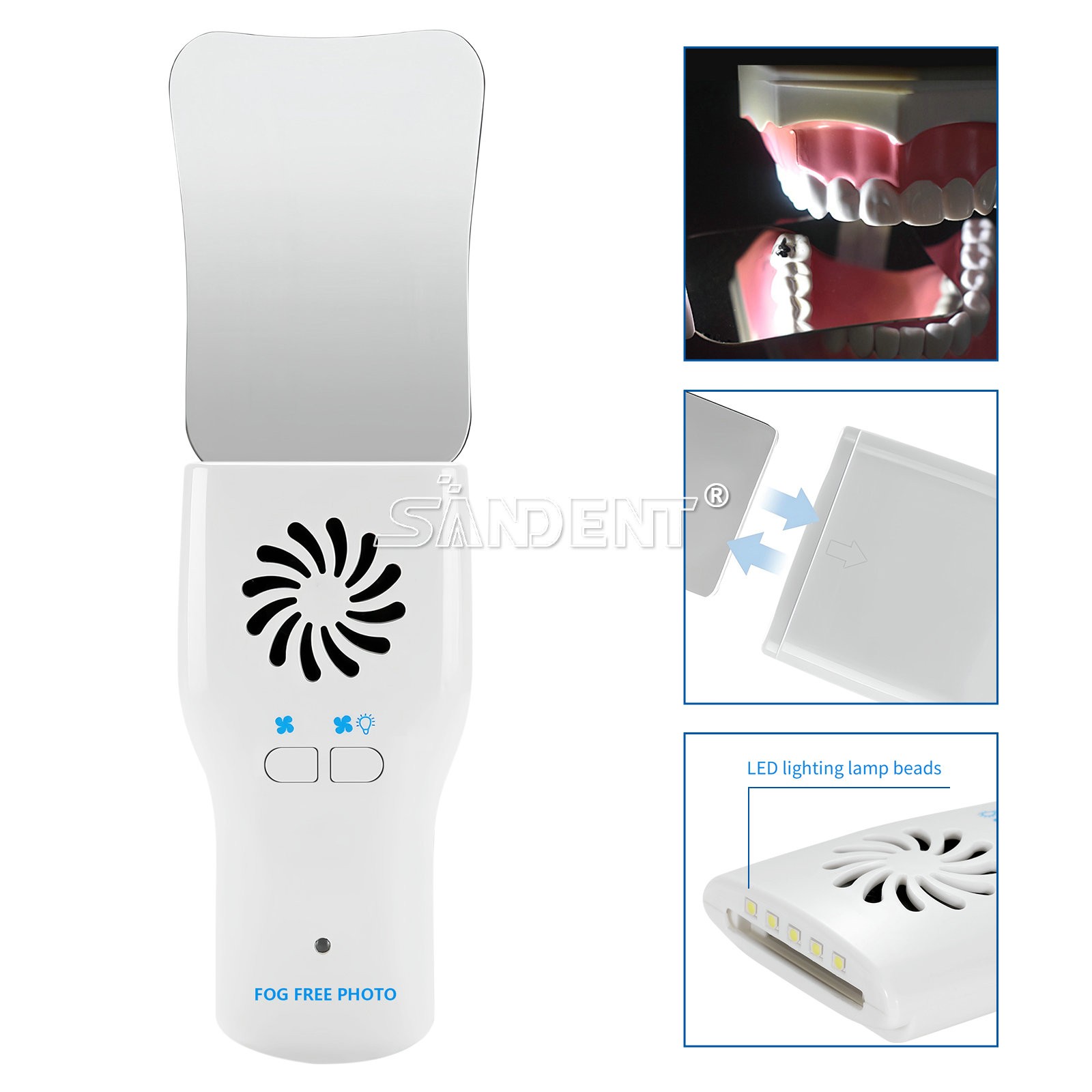 Dental OrthoOcclusal Mirror Fog Free LED Intra Oral Photography Mirror Anti-Fog