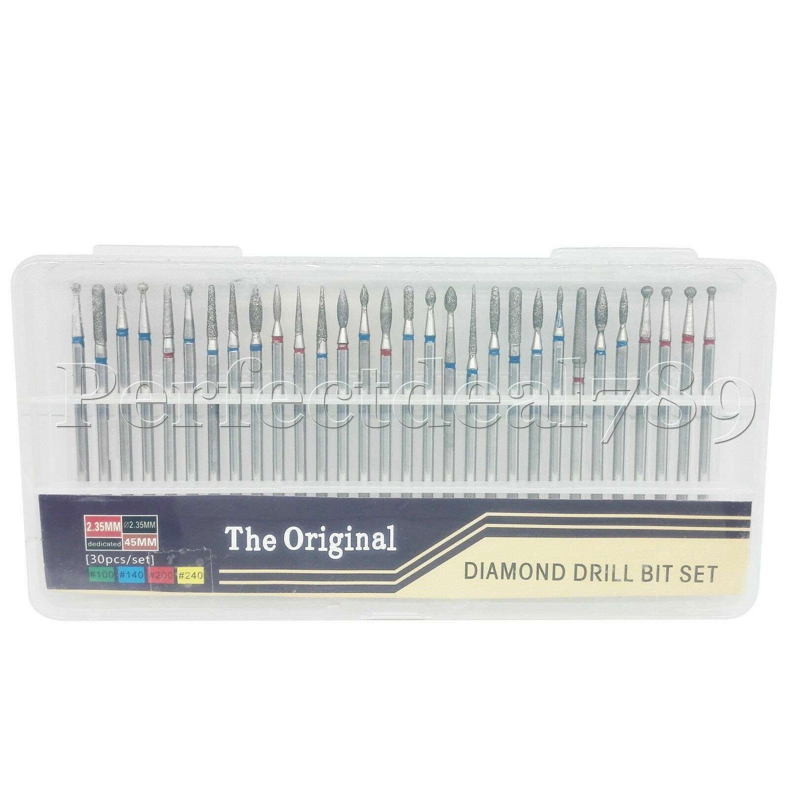 30Pcs/Set Dental The Original Bur Diamond Drill Bit Set Assorted Φ2.35mm 45mm