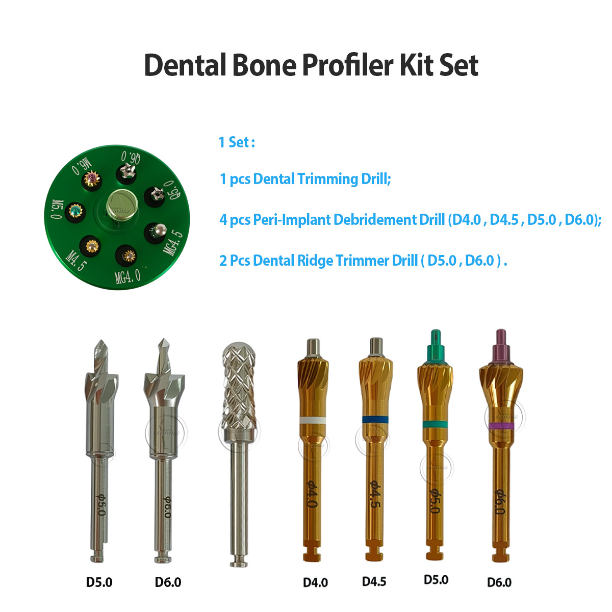 7 Drill / 1 kit Dental Implant bone profiler Tool set
